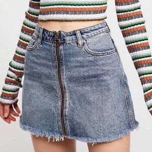 Free People We The Free Zip It Up Denim Mini Skirt Women's 30